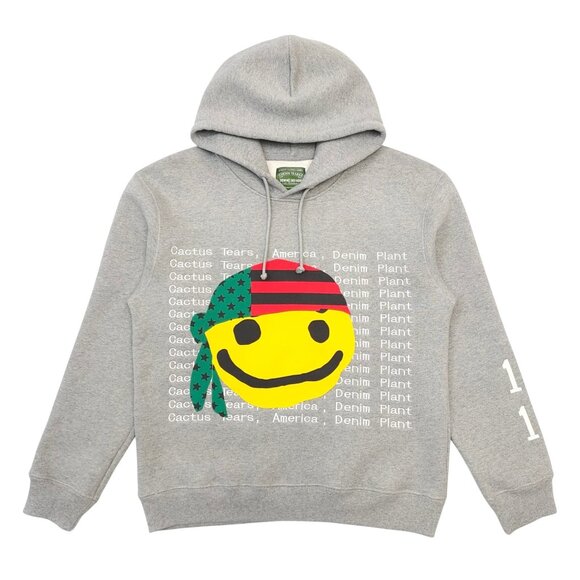 Denim Tears x CPFM Cactus Smiley Hoodie Sweatshirt Grey - Picture 1 of 4